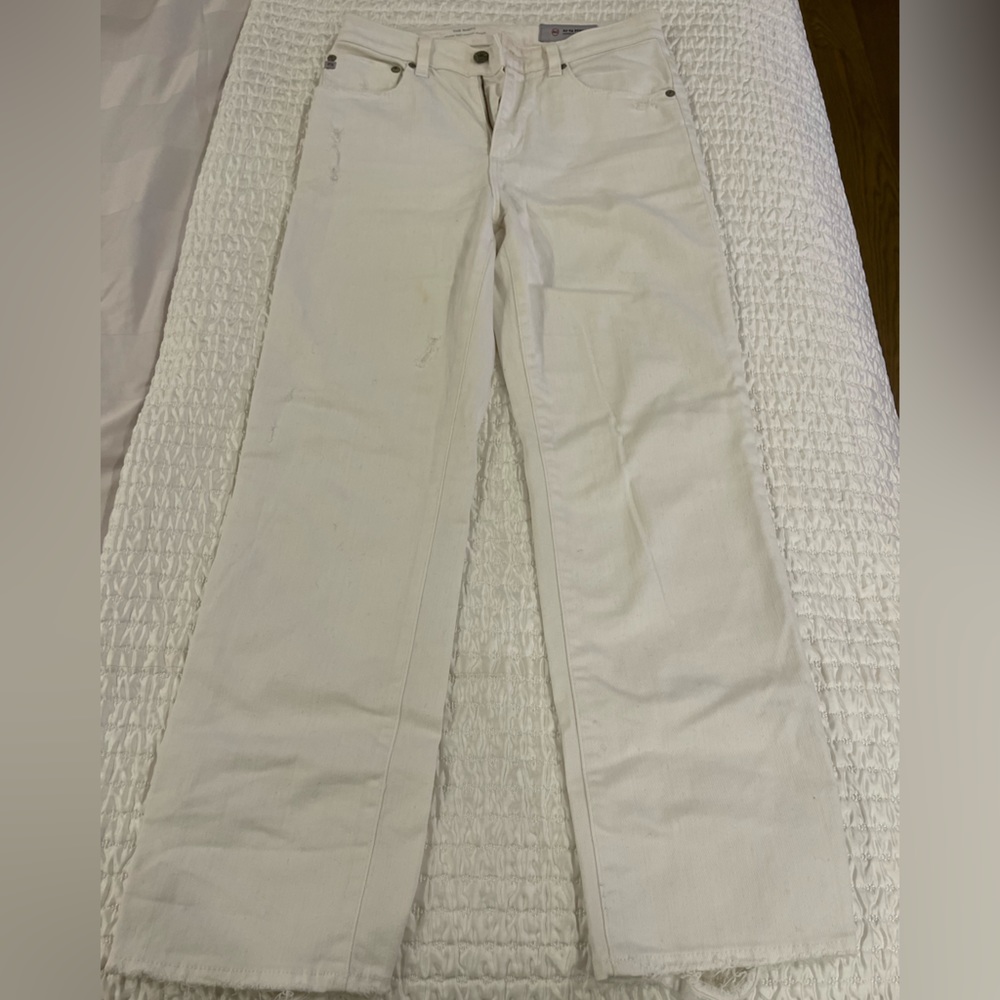 AG Rhett Jeans White Distressed Size 27